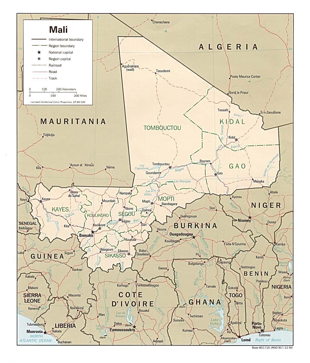 Mapa ng Mali bansa