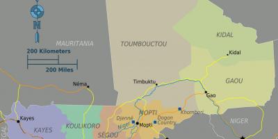 Mapa ng Mali rehiyon