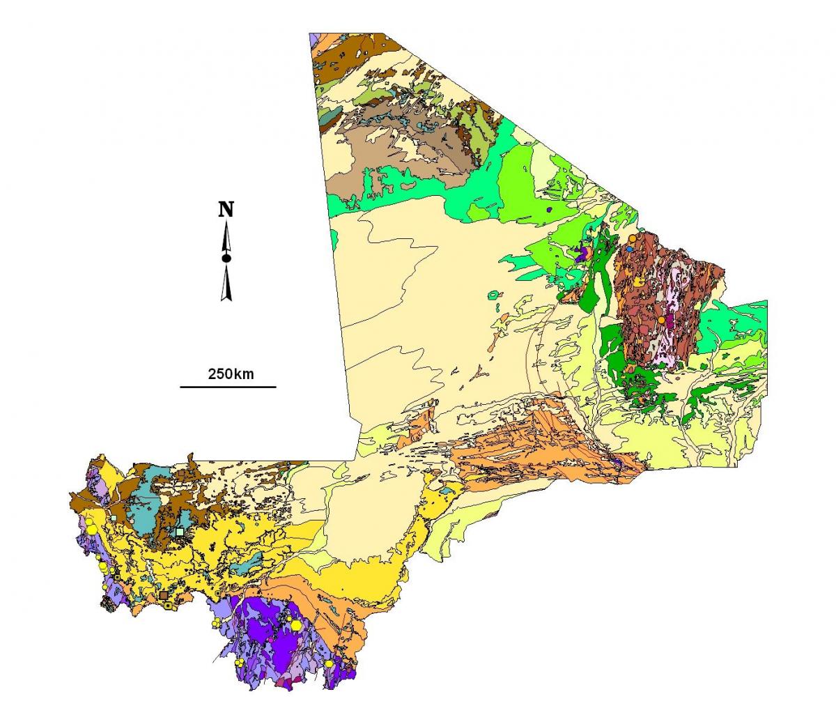 Mapa ng Mali mina ng ginto